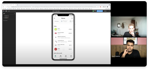 Moderated remote usability session testing a concept prototype over video call
