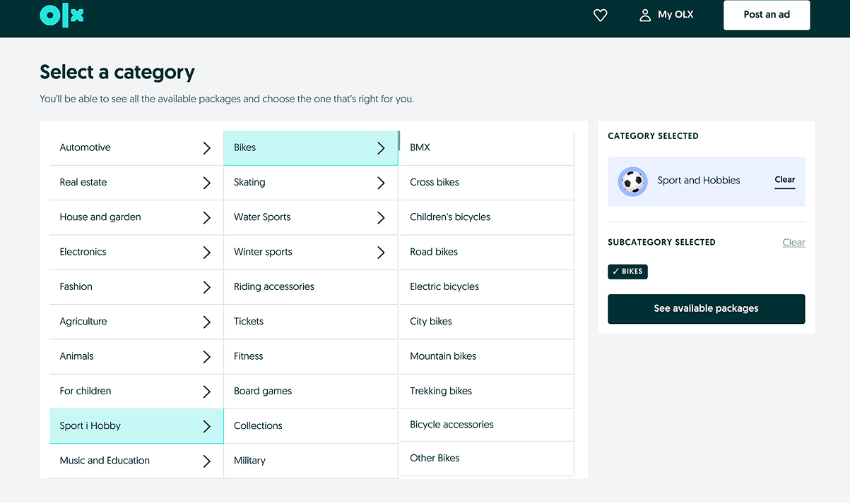 Direction 2 — multi-level category menu with linear selection