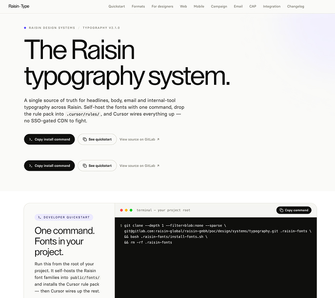 Raisin typography system for safe prototyping with premium fonts