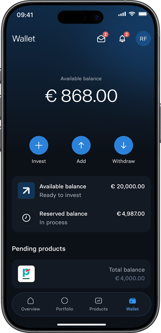 Wallet — dark mode