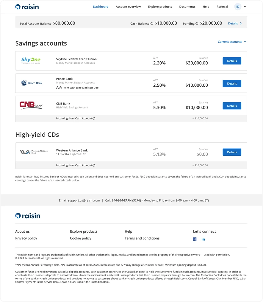 Legacy web dashboard — separate savings cockpit